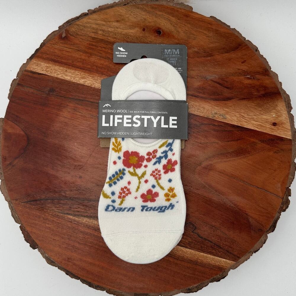 NWT Darn Tough Merino Wool No Show Socks Size Medium Floral Lightweight No Tab